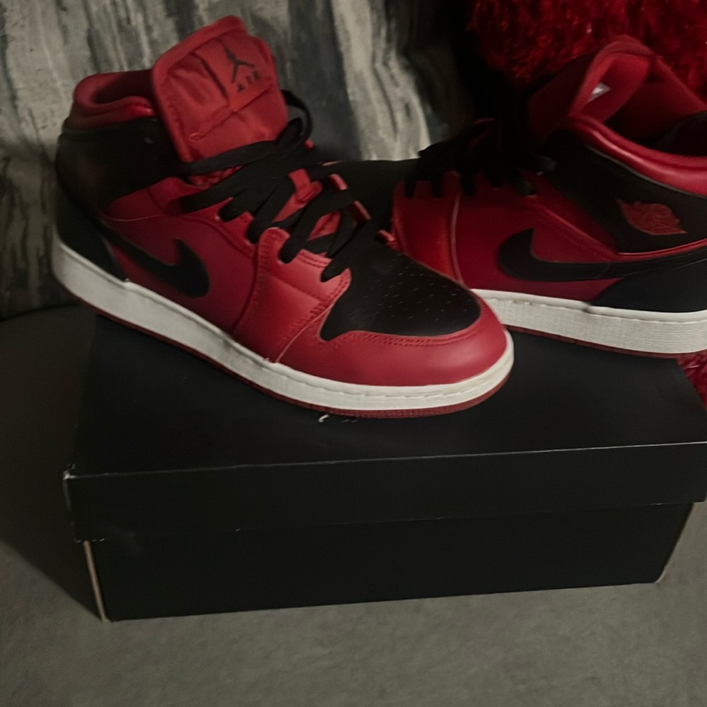 Nike Kids Red and Black Air Jordan Sneakers